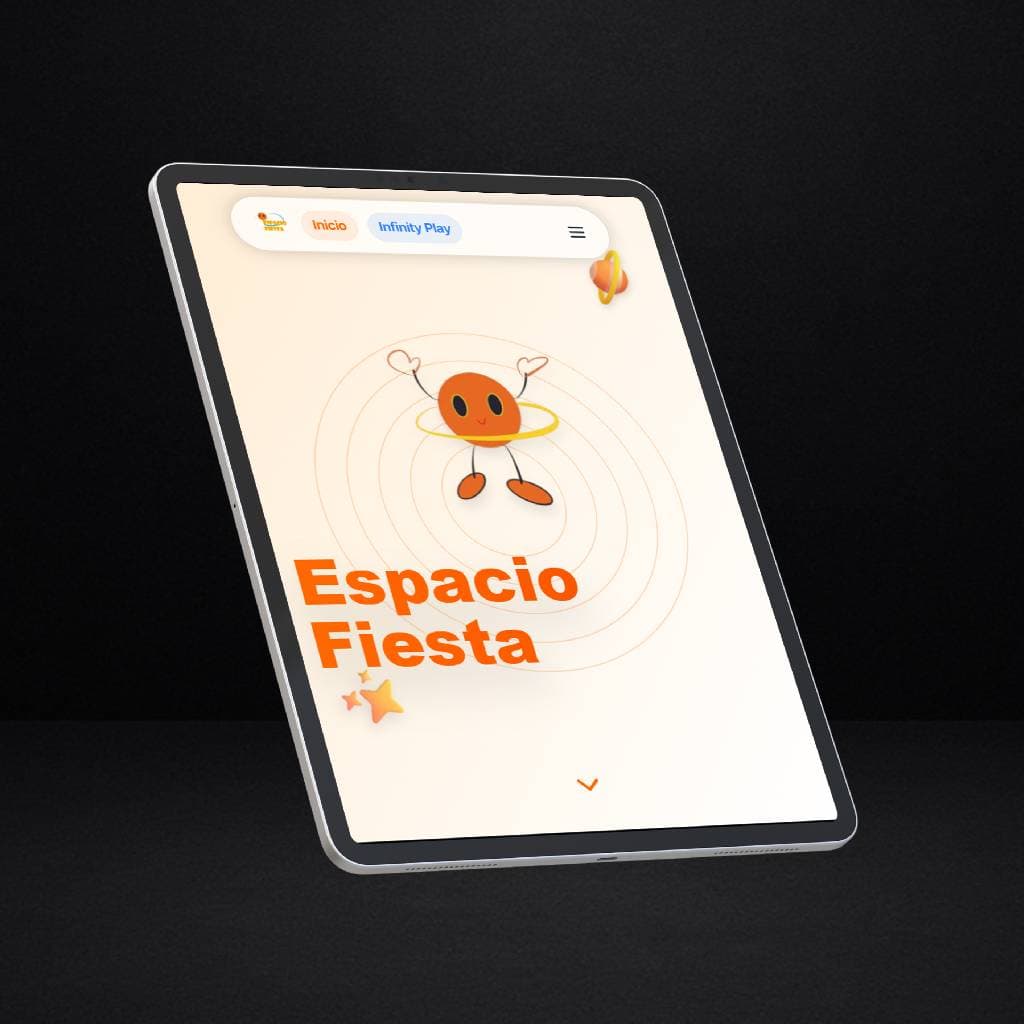 Espacio Fiesta Website – hero section